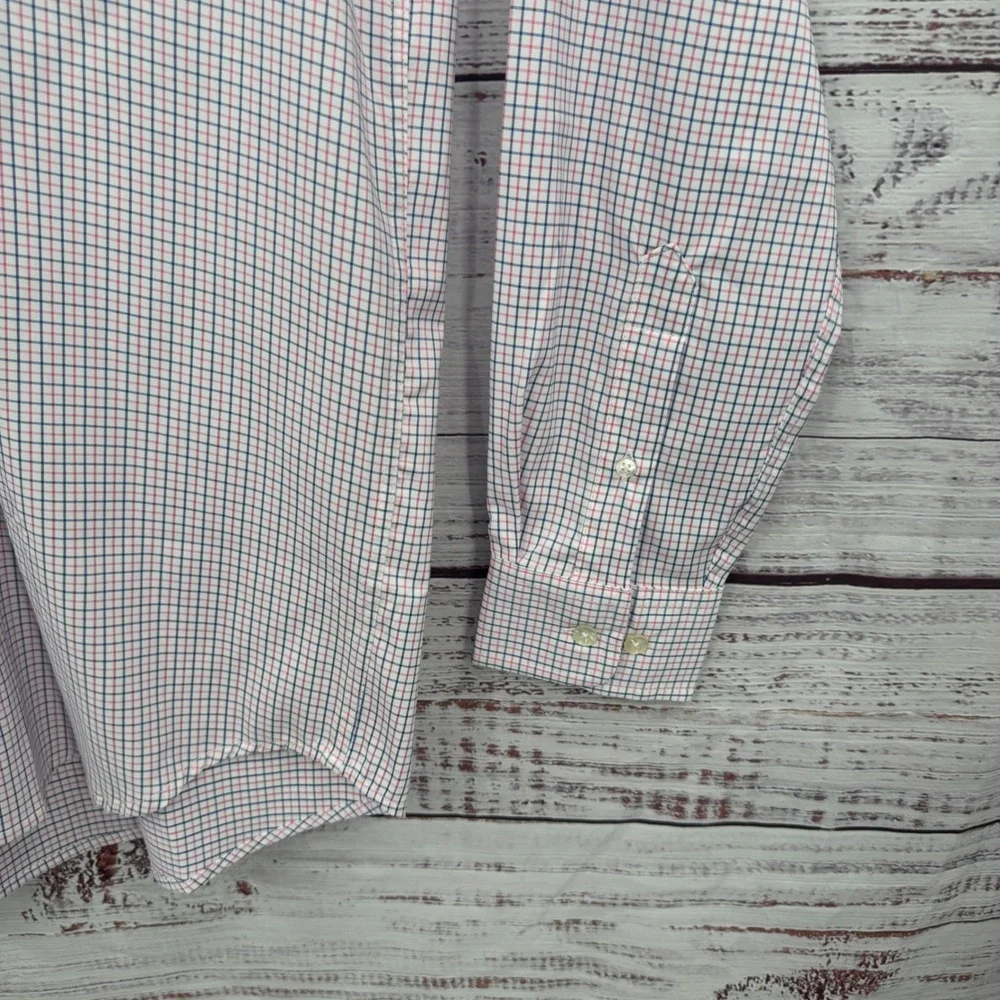 Turtleson Mens Medium Plaid Checkered Long Sleeve Button‎ Down Dress Shirt NWOT